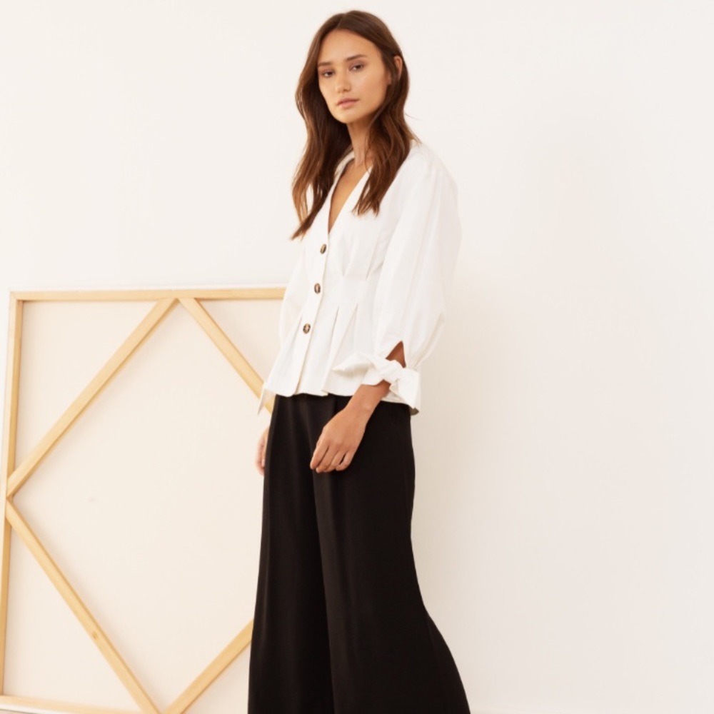 Modern Citizen Lovie tie sleeve button blouse M